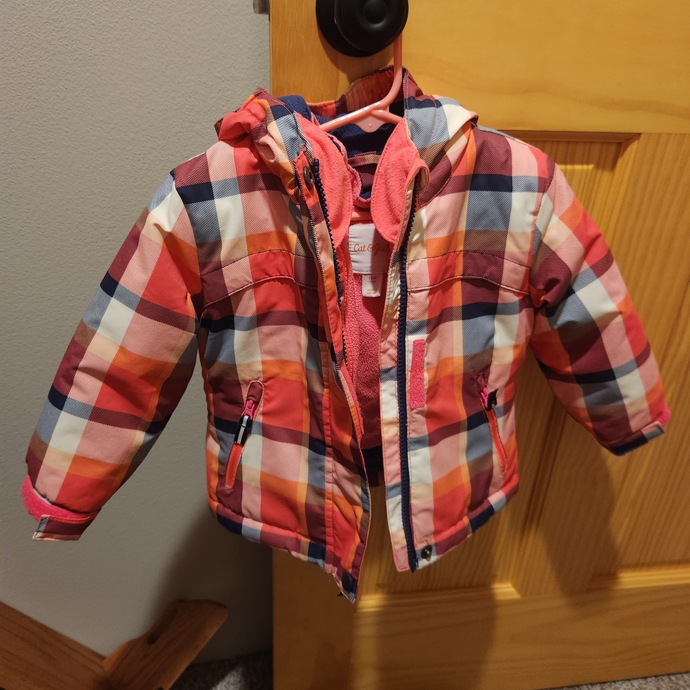 Cat & Jack Multicolor Plaid 3-in-1 Jacket